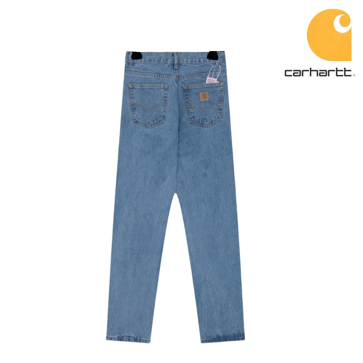 [Premium] Style number: KH 011 [New] Carhartt WIP｜Carhartt American Retro loose heavyweight washed micro-taper work jeans, customized original logo buckle, YKK zipper fly, smooth and easy to pull! Many locations are reinforced with tacks, and the workmanship is solid! The overall tailoring adopts three-dimensional structure tailoring! Ergonomically designed, more flexible when wearing! The cut is streamlined and streamlined, allowing you to move flexibly with your body! Integrates functionality, beauty and durability! Suitable for business, travel, leisure and many other occasions! Straight version Color: washed blue Size: 28 30 32 34 36 Corresponding to Size S-XXL In Stock In stock Detailed size can be found in Figure 9